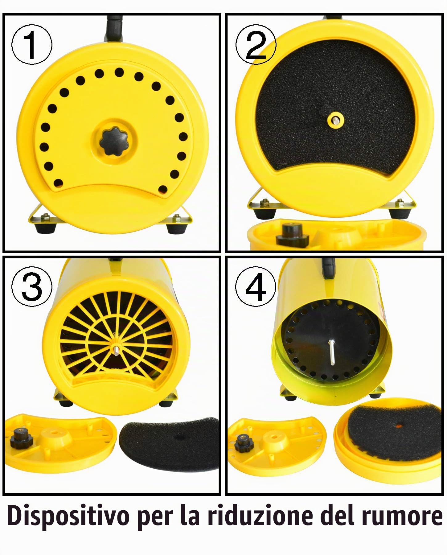 Forniture per animali domestici 2800w Asciugacapelli professionale per animali domestici con tubo: potente essiccatore per cani Blaster con velocità variabile (giallo)