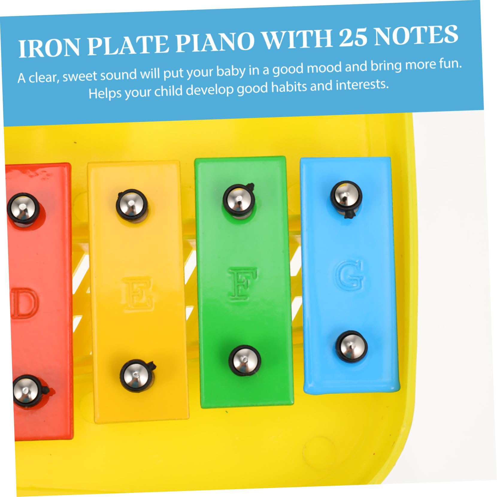 Metalófono de Percusión de 25 Notas, Placa de Hierro, 1 Juego | Azul, Plástico, para Niño y Ñiño, Fomenta Interés Musical, Seguro para Piel