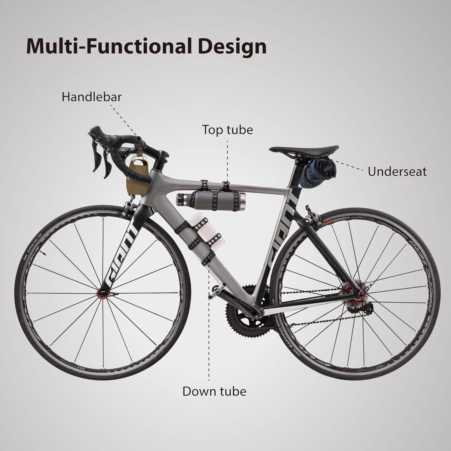 Bone Bike Strap Plus, Scratch-Free & Adjustable Silicone Strap Mount for Water Bottle & Speaker, Quick Setup Cycling Accessory