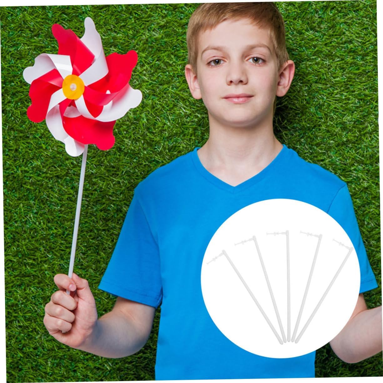 Sosoport 80pcs Handheld Pinwheel Rods for Windmill Crafts Convenient and Reusable Plastic Windmill Bars Smooth Edges for Safe Use for Garden Decorations and Creative Projects