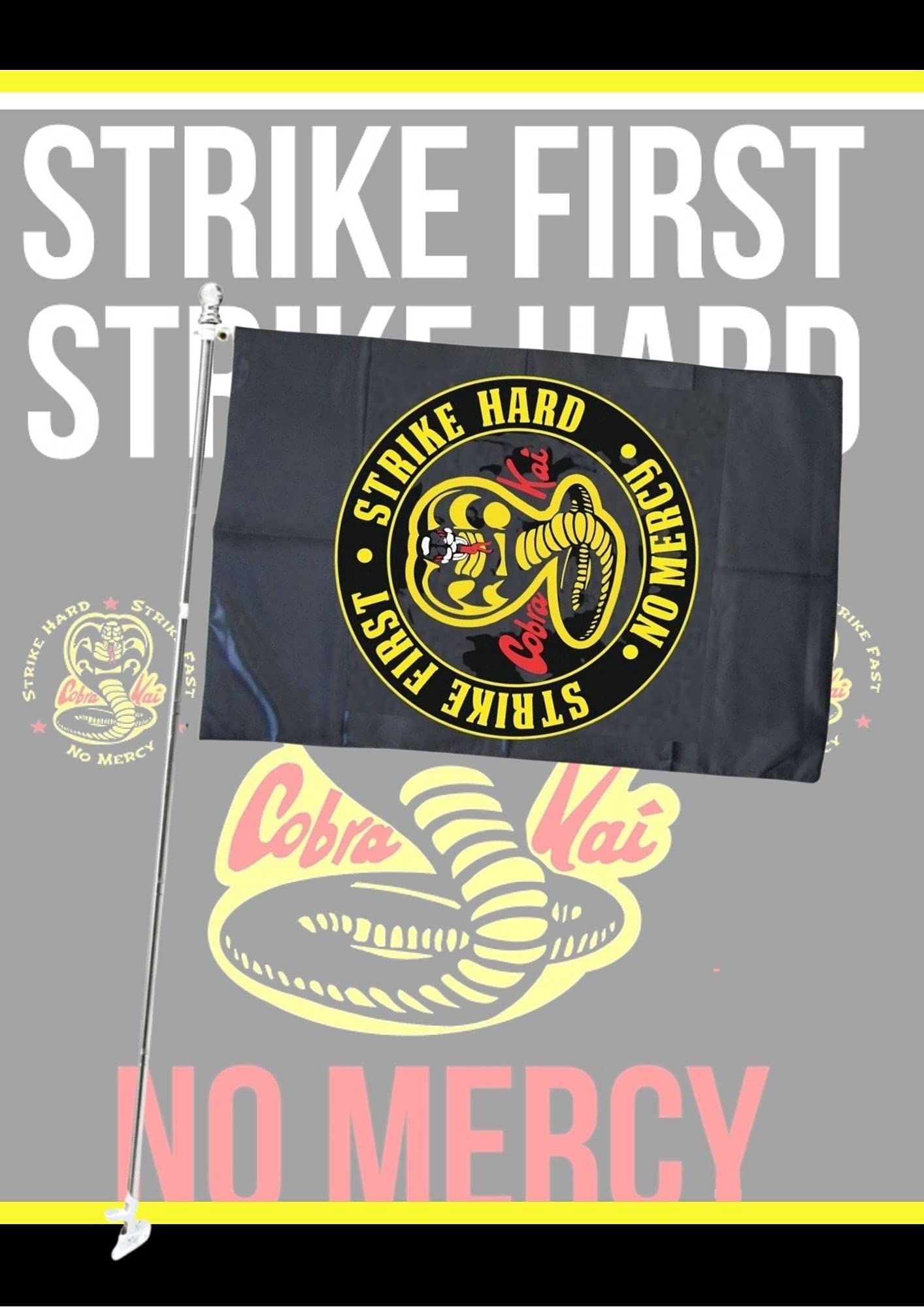 Strike First Strike Hard No Mercy FLAG 36inch x2 3inch Outdoor Decorations - Image 4