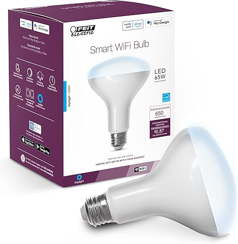 Miniatura 17 de Feit Electric - Bombillas LED inteligentes BR30, equivalentes a 65W, regulables, cambian de color, blanco ajustable, 650 lúmenes, Wi-Fi 2.4GHz,