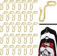 Vista 10 de Sratte 50 ganchos de conector para colgar ropa, ganchos extensores de clips de metal para perchas de terciopelo, ahorro de espacio (negro, 50 piezas)