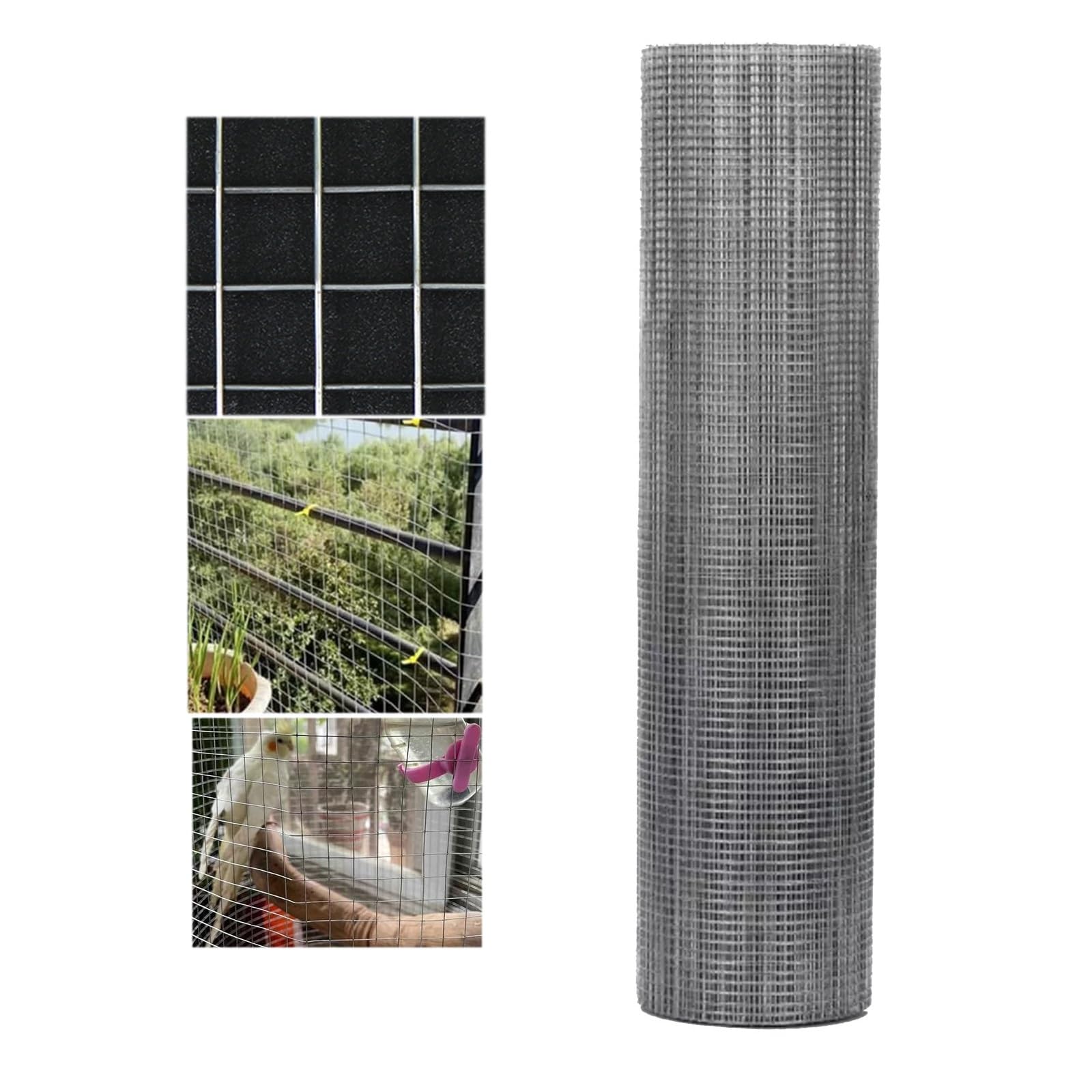 Malla de Alambre soldada de Acero Inoxidable 304 - Malla metálica Resistente de 1/2" para cercas de jardín, gallineros y jaulas - Fácil de Cortar, 1 m x 3 m (39 Pulgadas x 9,8 pies)