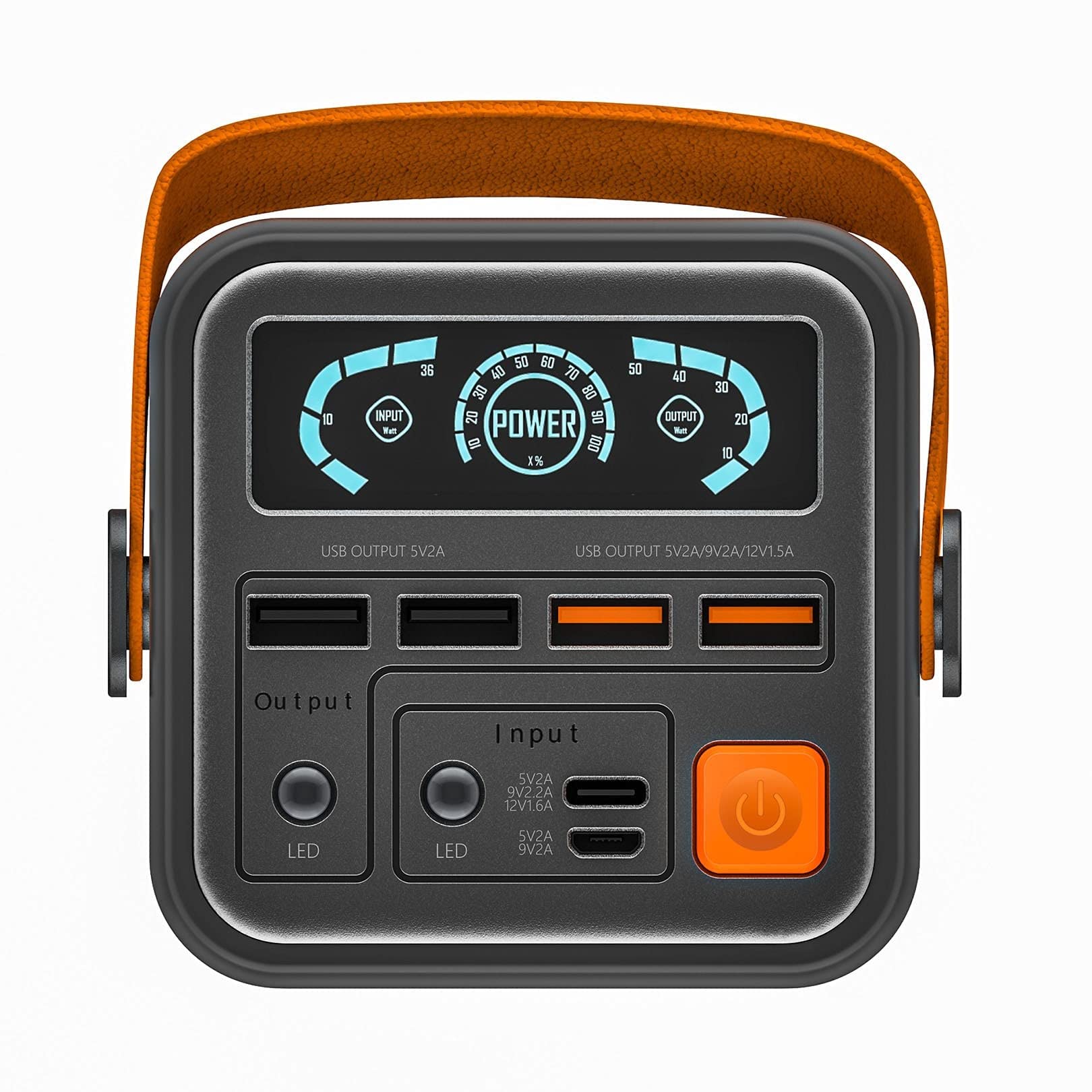 36W Power Banks 60000Mah Carga rápida, Estación de energía para Exteriores Cargador portátil Cargador de teléfono con Adaptador de CC Banco de energía 5 Salida 3 Entrada Batería Externa, Gris