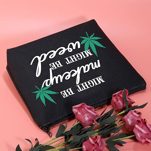 Miniatura 6 de JXGZSO Divertida bolsa de maquillaje de malezas con cremallera regalos para mujeres podría ser maquillaje podría ser bolsa de cosméticos de malezas,