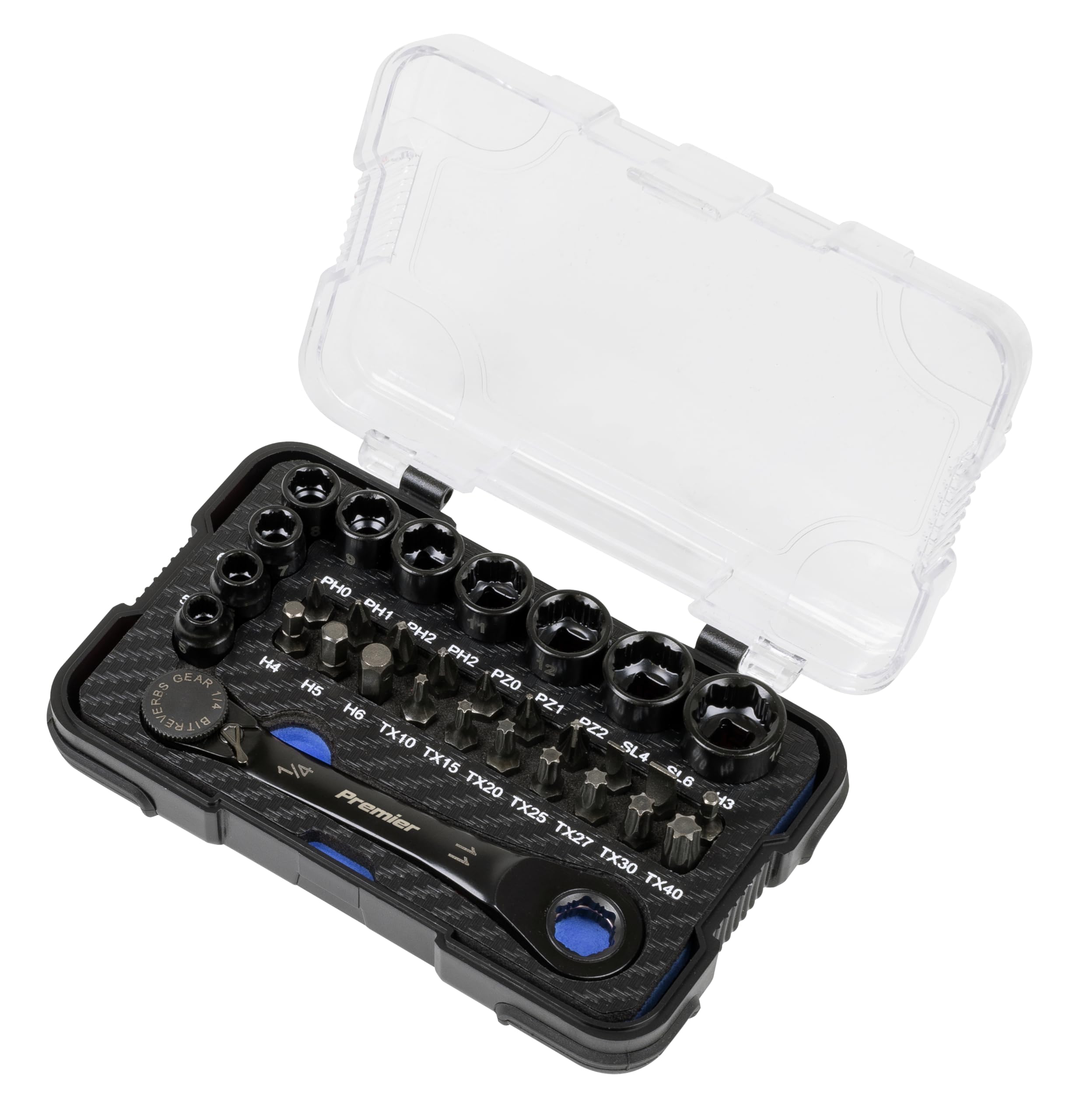Sealey Premier Black Go-Through Lock-On™ Low Profile Socket & Bit Set 31pc - AK2112 - Image 2