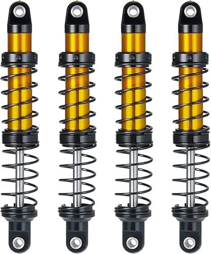 Que-T - 4 amortiguadores de aleación de aluminio RC para auto de oruga axial Scx10 90046 D90 Trx4 Wraith 110 (3.543in)