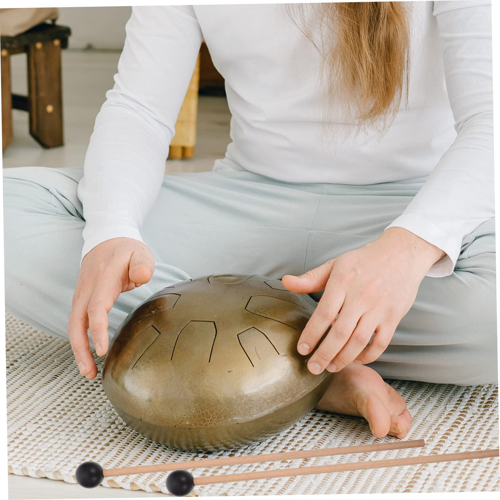 ibasenice 2juegos Martillos De Marimba y Xilófono Funda Maletas De Percusión Caucho y Fieltro Para Instrumentos Musicales