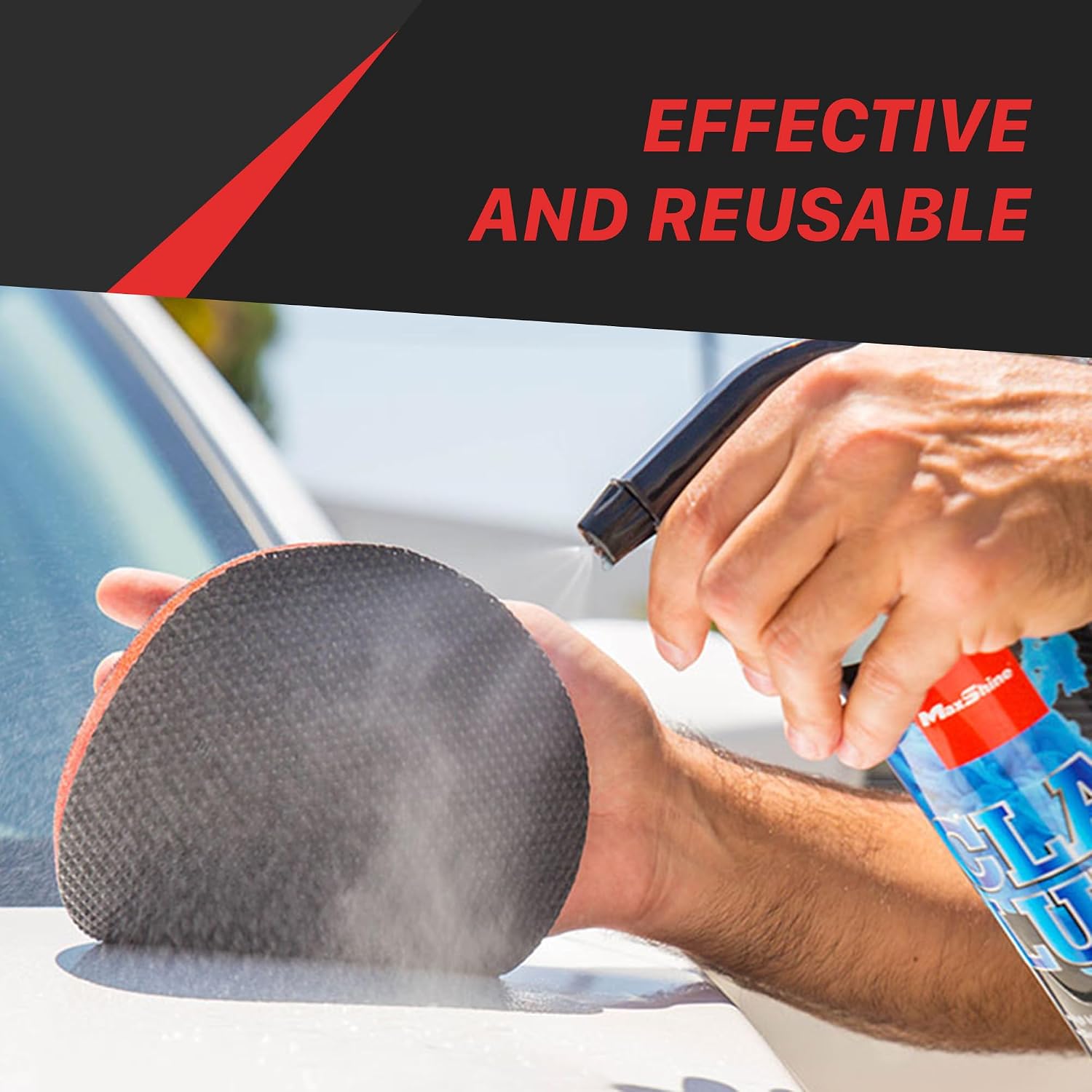 Maxshine Universal 6" Clay Pad – Reusable Clay Disc for Car Detailing, Removes Overspray, Brake Dust, Sap & Water Spots, Works with Hand Holder or Machine – Fast & Long-Lasting Decontamination