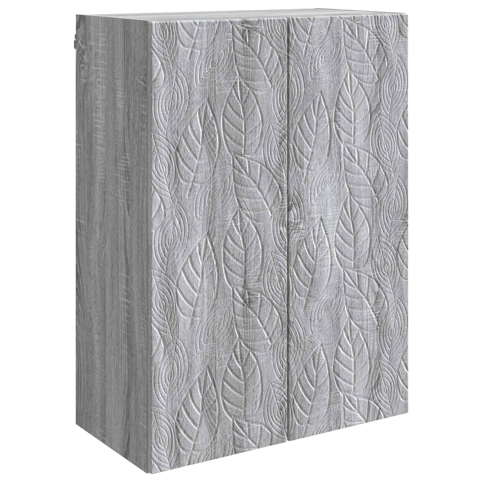 Armoire murale grise Sonoma 66x34,5x90 cm suspendue en bois 2 portes