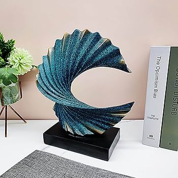 Amazon.co.jp: 彫像 現代の抽象彫刻 シェルの彫刻 抽象芸術 樹脂