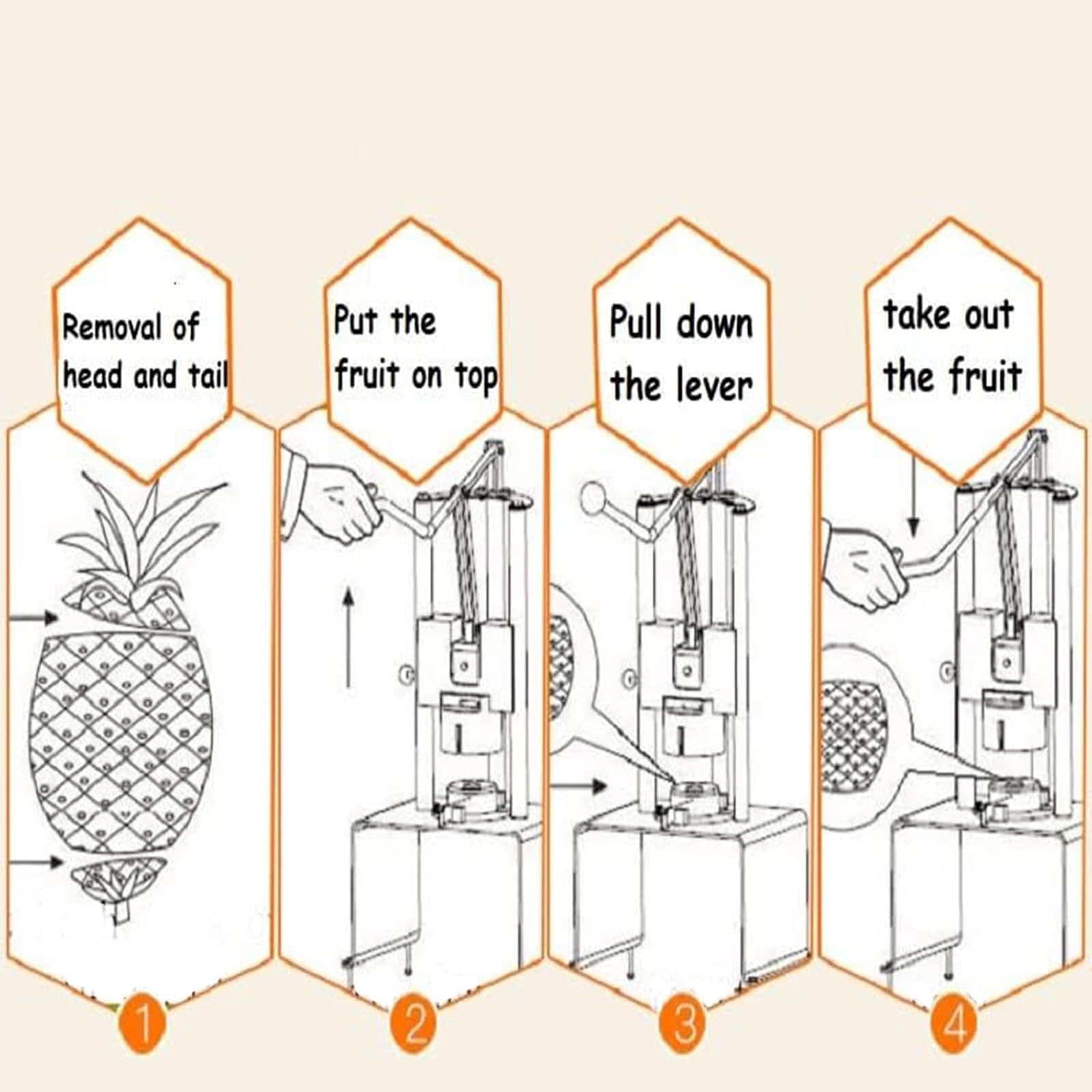 Professioneller Ananasschneider, Edelstahl, Ananas-Schälmaschine, 1000–1500 Stück/Stunde, spart Arbeit, für Obstladen