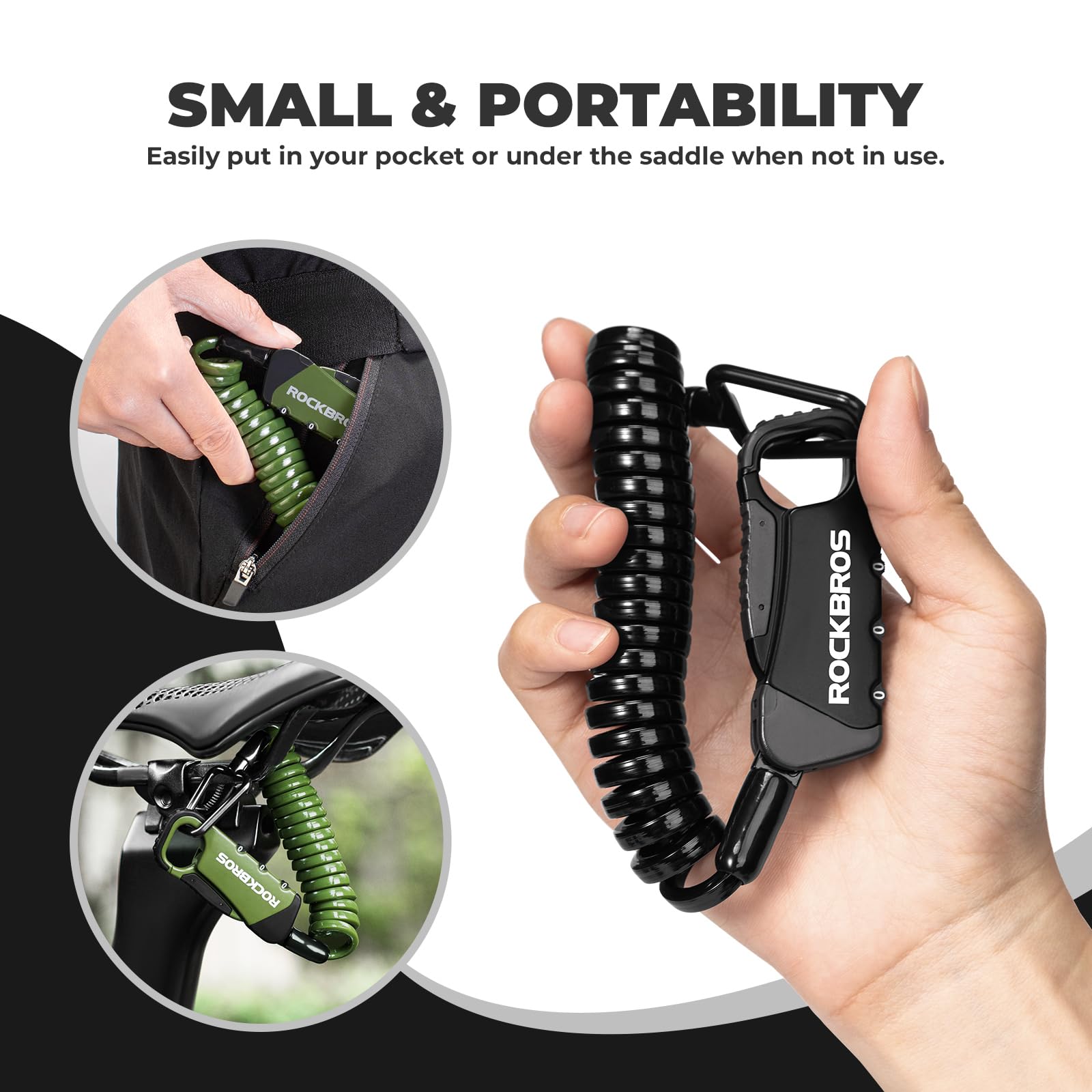 Lucchetto Combinazione Per Casco Bici - Antifurto In Nylon 54cm Per Casco Moto Ebike Scooter