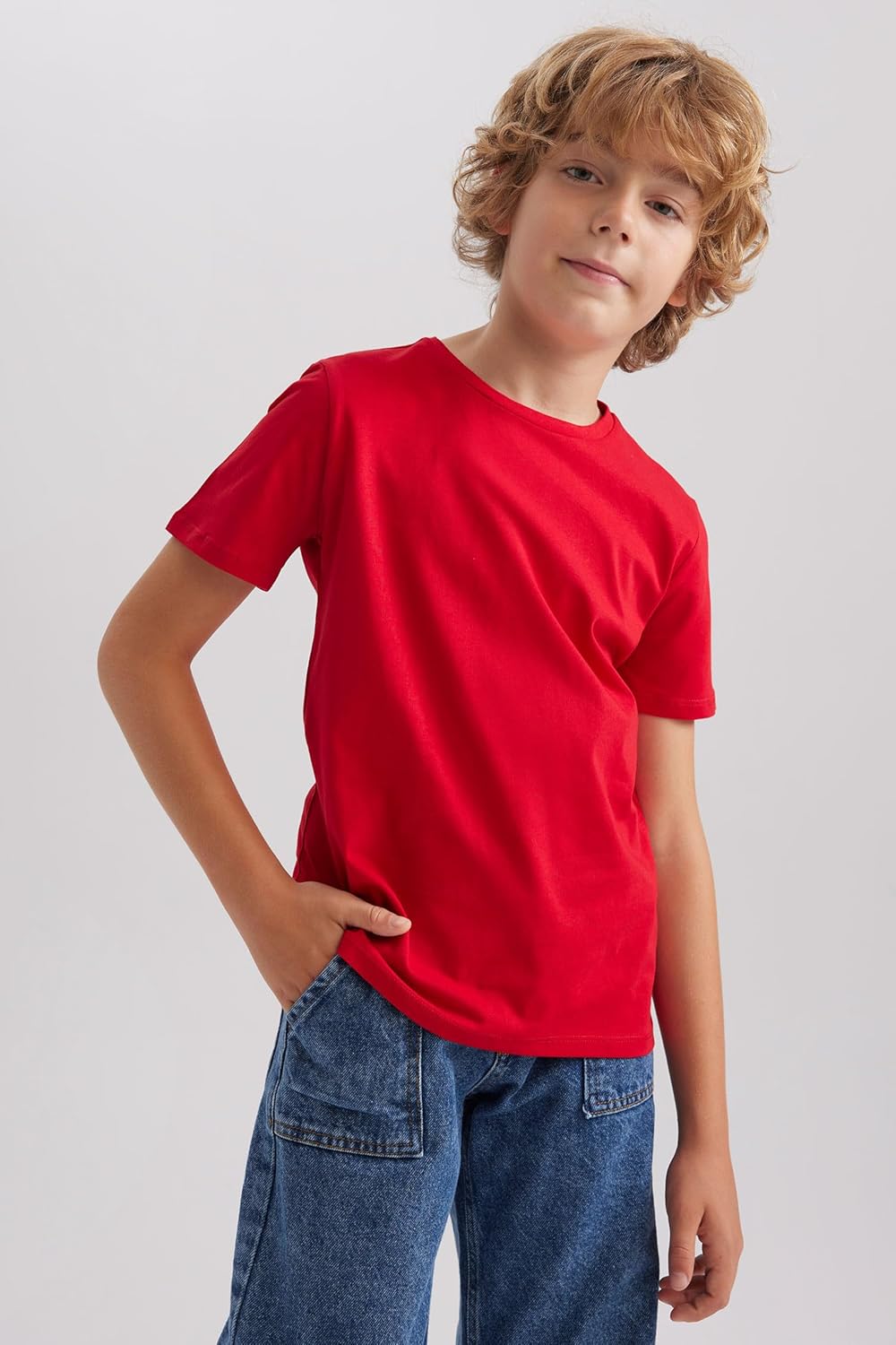Ropa Básica Niño Cuello Redondo Camiseta DeFacto Para Niños