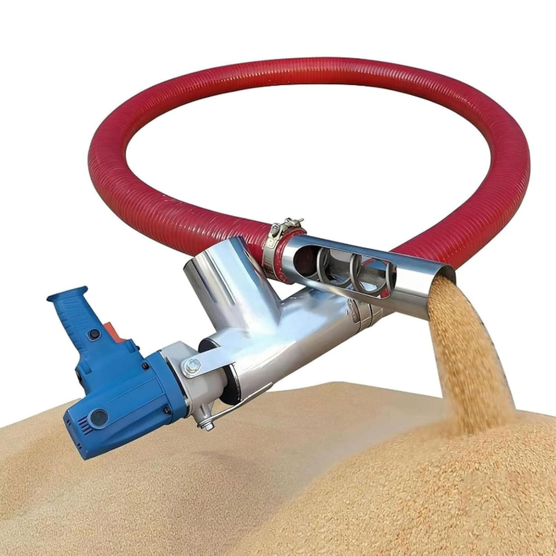 Sghjuy Grain Suction Auger Pump - Portable Grain Conveyor Auger Silver,1.5m