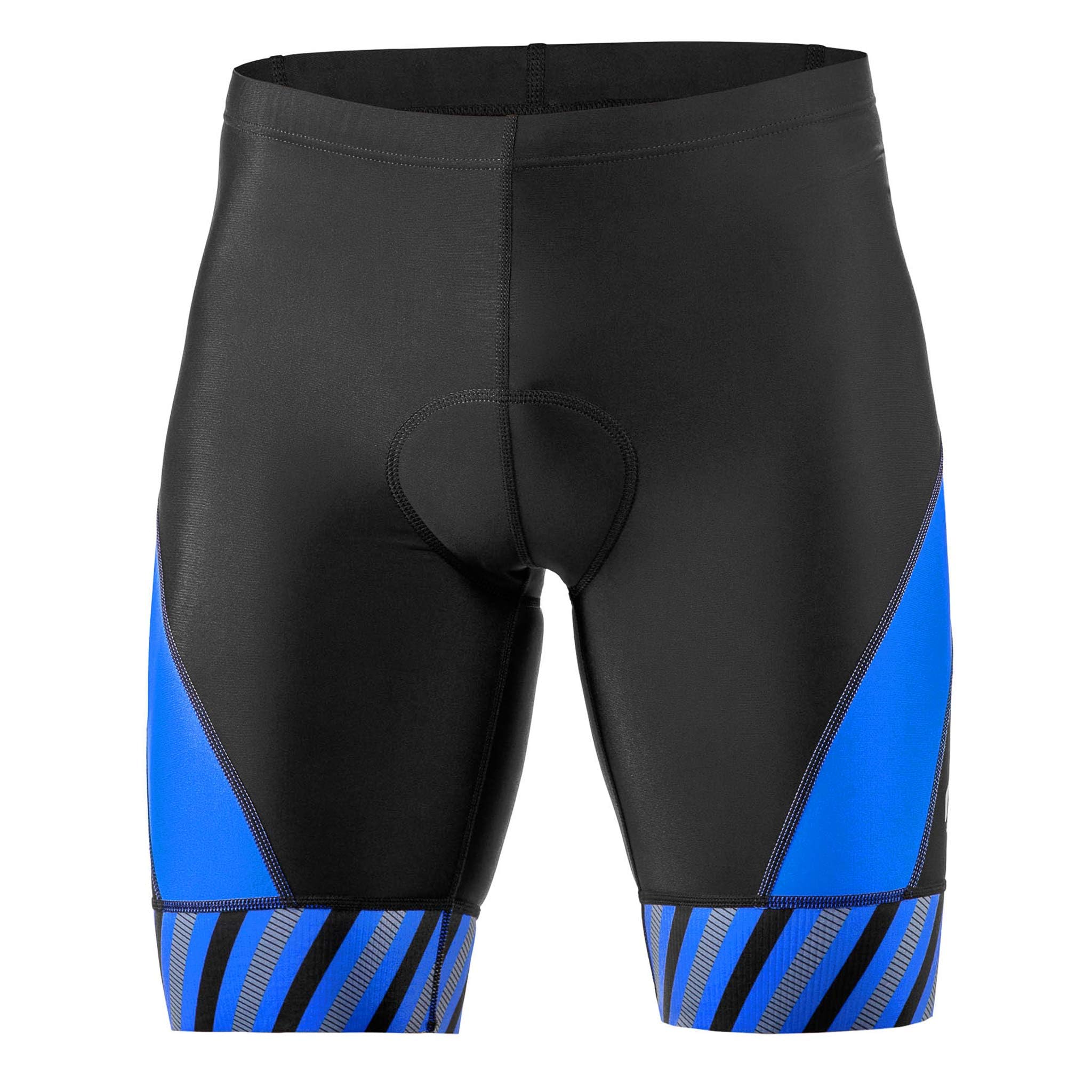 SLS3 szorty triathlonowe dla mężczyzn - męskie spodenki trójwymiarowe męskie - męskie krótkie spodenki FX Z - 1 kieszeń krótka- świetna trwałość i dopasowanie - zaprojektowane przez sportowców (czarne/niebieskie paski, średnie)