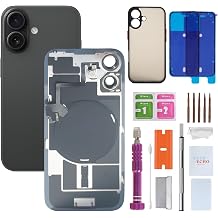 Back Glass Replacement for iPhone 166.1 inches,Black Integrated Glass & Wireless Charging Repair Tools are Included & Phone case