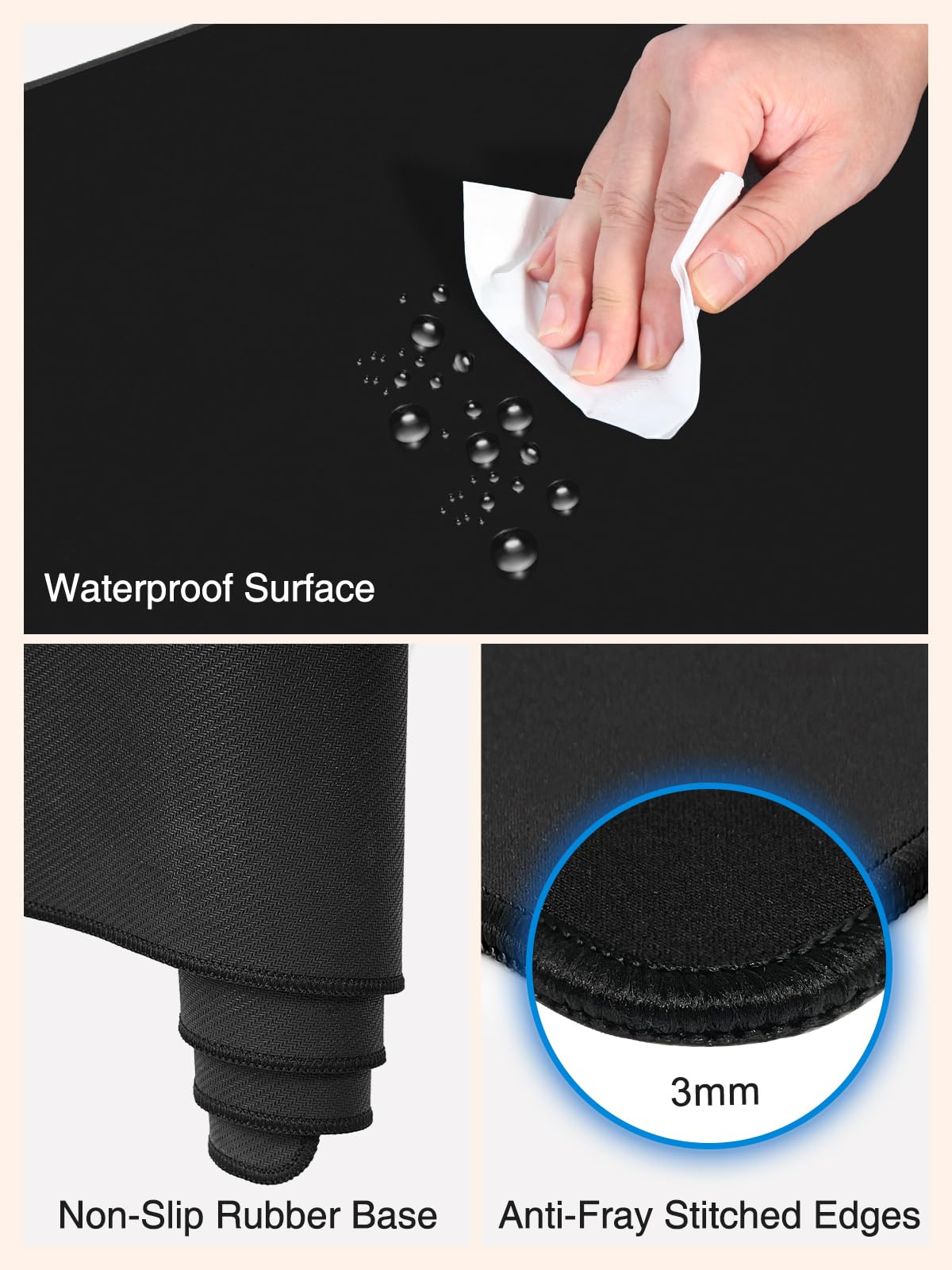 Alfombrilla magnética para mouse de carga inalámbrica, alfombrilla de mouse para juegos, 31.5 x 15.8 pulgadas, alfombrilla de escritorio grande para portátil/teclado, superficie lisa impermeable, base