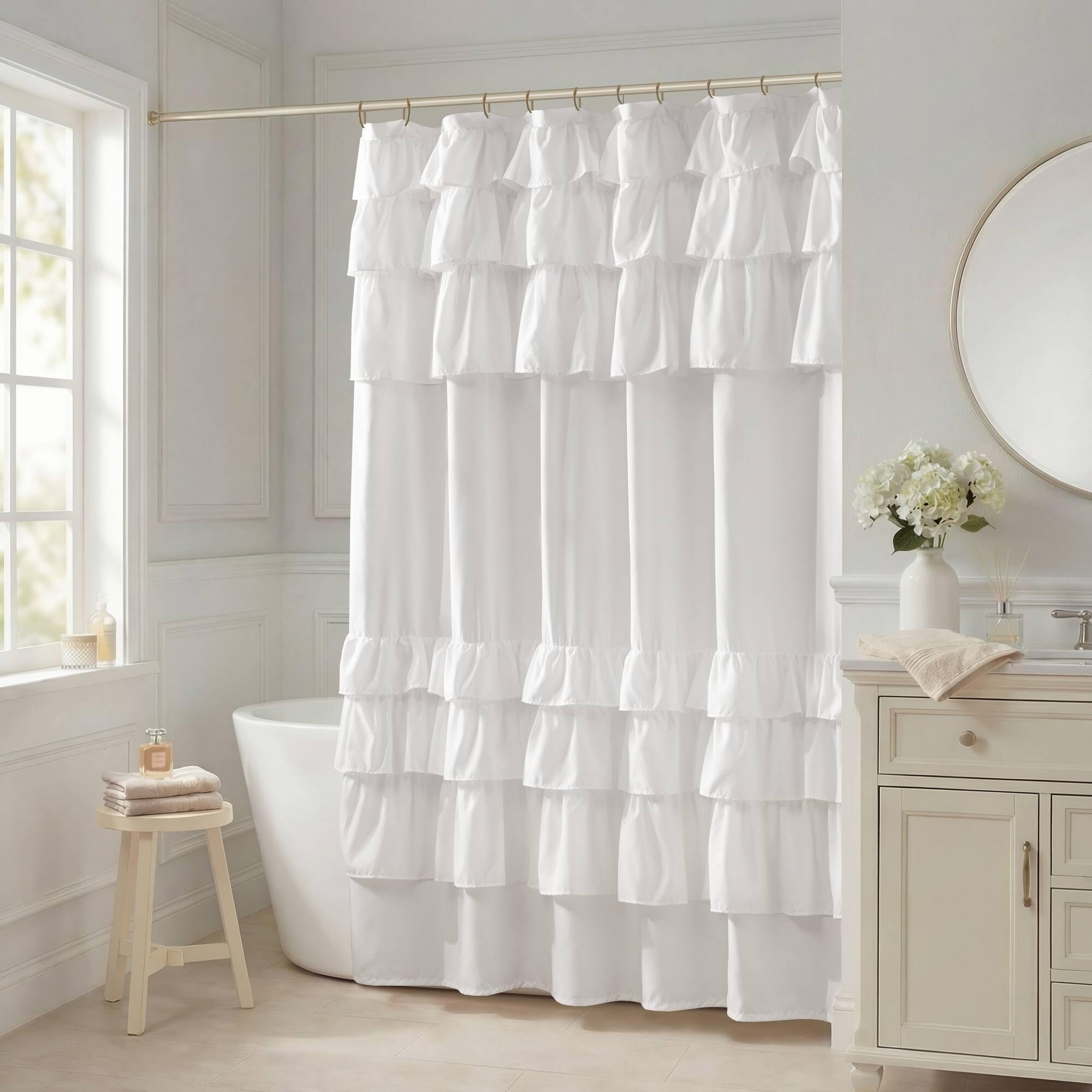 Madison Park Grace Rideau de Douche Blanc 182,9 x 182,9 cm