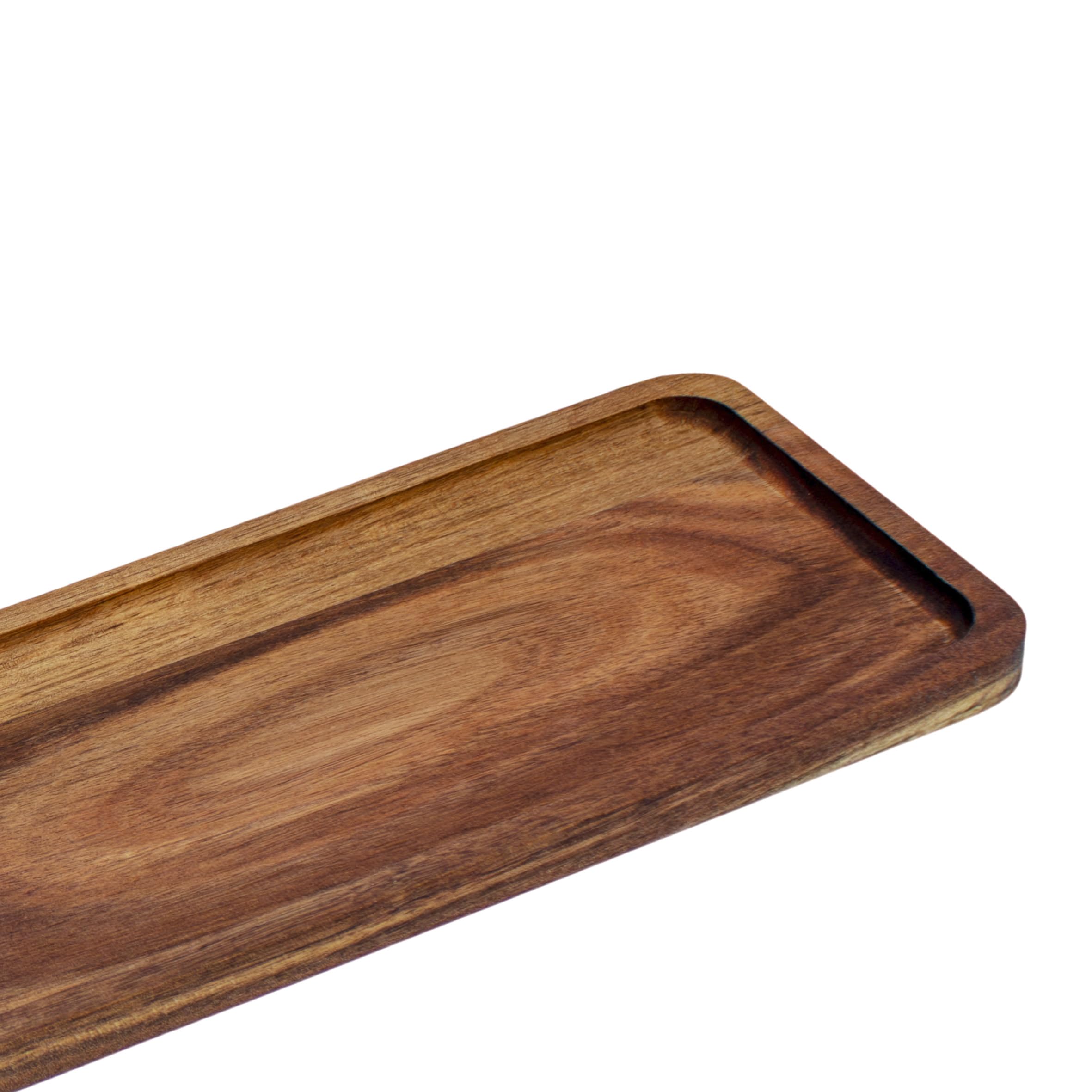 Vassoio decorativo in legno di acacia naturale – 60 x 15 cm – Piatto candela in legno massello – Vassoio per candele, vassoio in legno di acacia – Decorazione da tavolo per Natale Avvento matrimonio