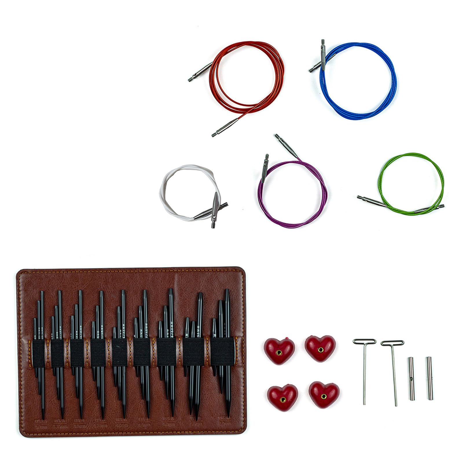 Jazuaiao Alumina Detachable Crochet Hook Set with Ergonomic Wood Handle, Multiple Sizes for Crafting, Includes Storage Case Crochet Hook