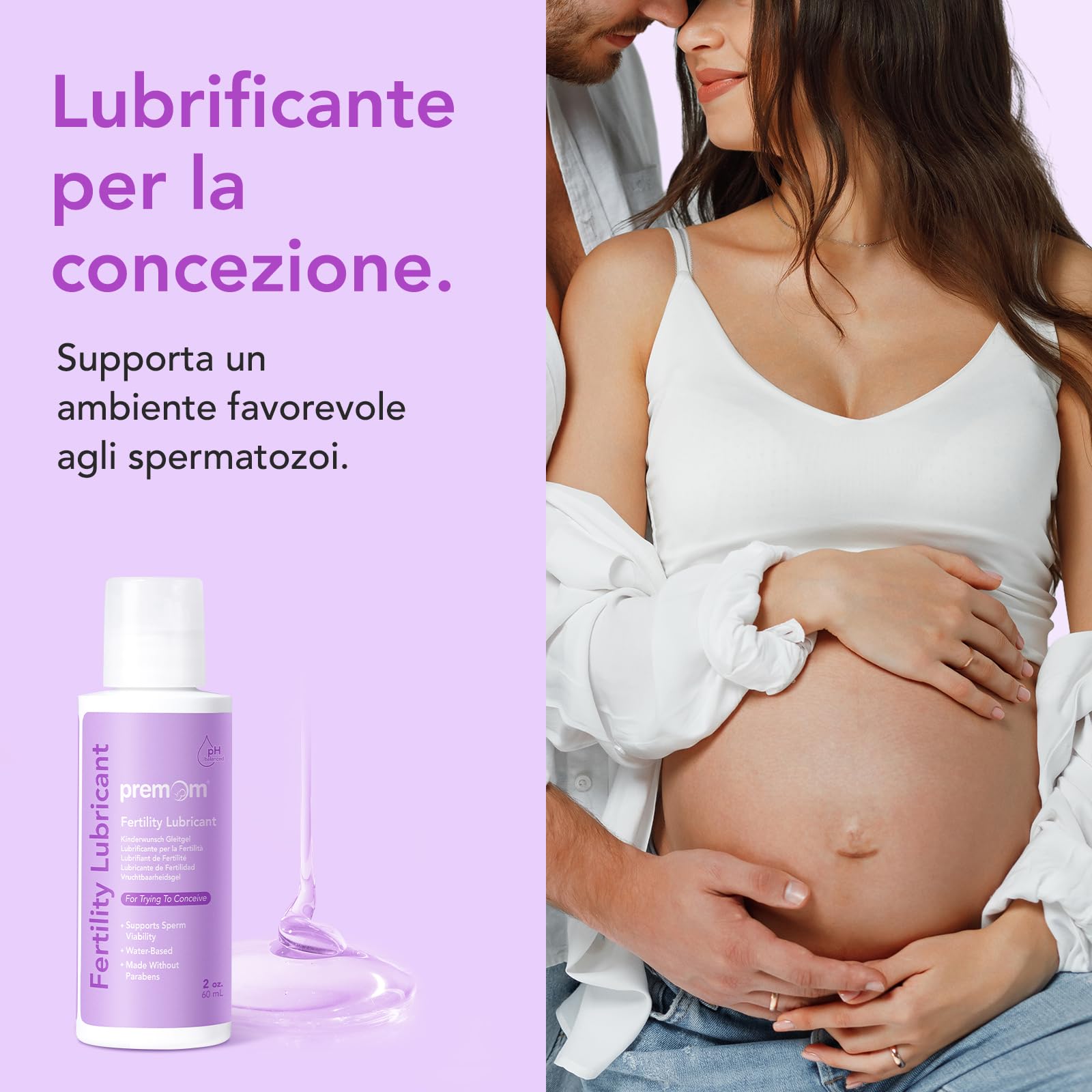 Premom Lubrificante per la Fertilità - 60ml | Facile da Portare