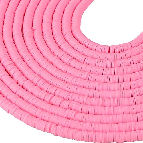 Miniatura 1 de Kit de cuentas de arcilla blanca de 12 hebras para hacer pulseras de 0.236 in de arcilla polimérica plana Heishi, cuentas planas de disco para