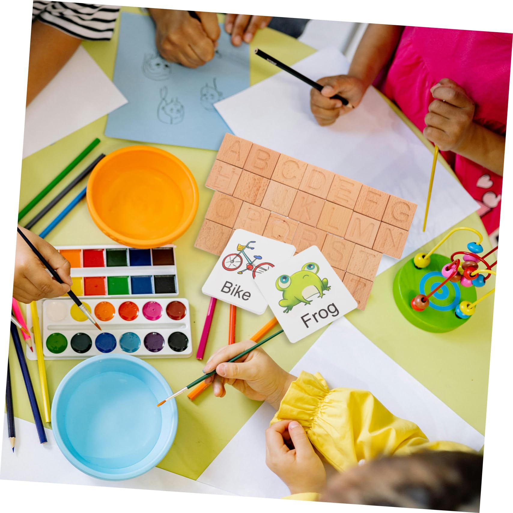 Vaguelly 1 Juego Tablero de de Letras para Aprendizaje Preescolar Juguete Educativo de Alfabeto con Tarjetas Ilustrativas Divertido para Desarrollar Habilidades Lingüísticas