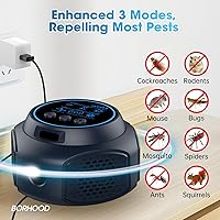 Vista 2 de Enchufe ultrasónico repelente de plagas, trampas electrónicas para ratones y repelente de insectos, control de plagas para roedores, cucarachas