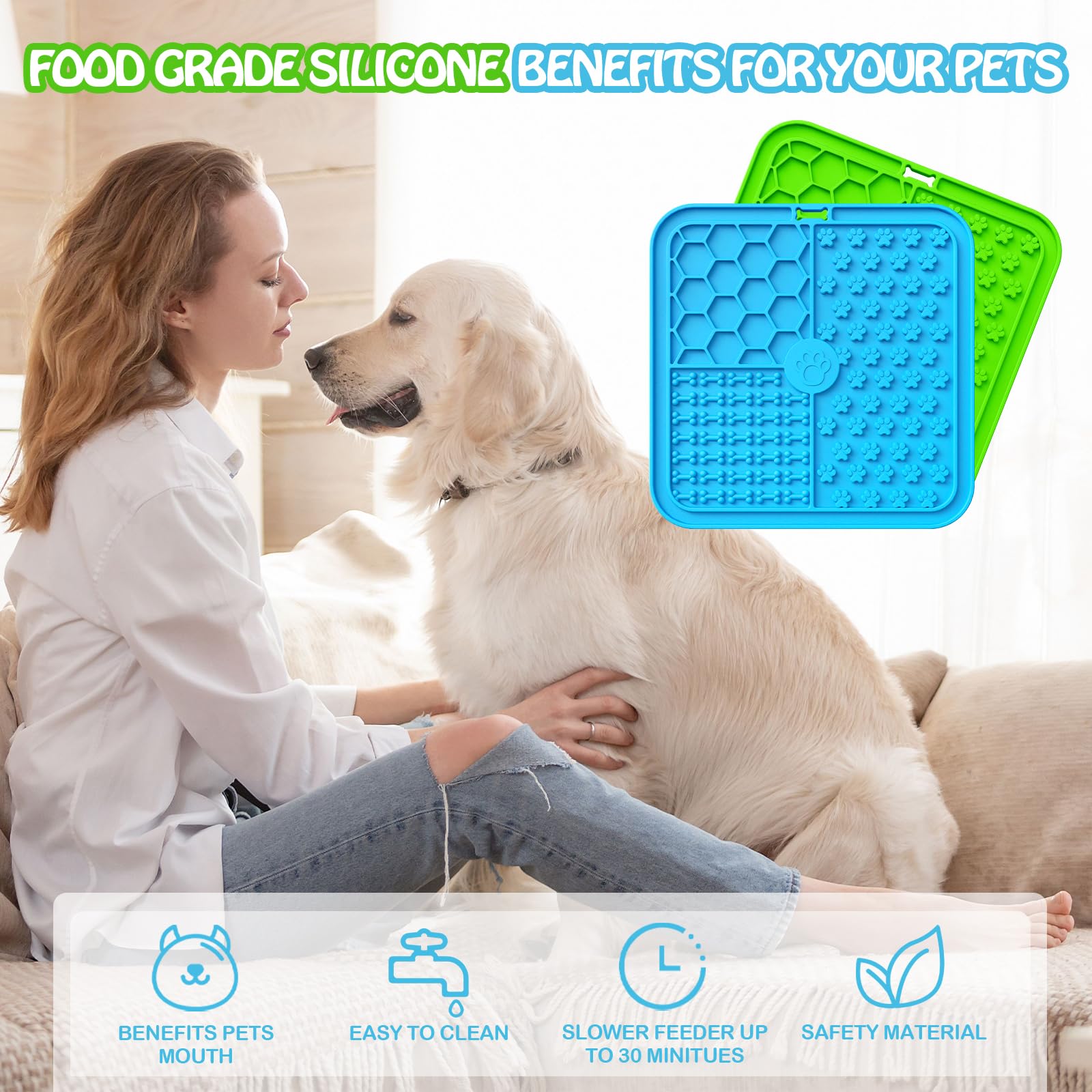 Dog Lick Mat, Premium Lick Mat Dog with Suction Cup for Relief of Dog Anxiety, Lick Mat for Dogs for Bathing, Grooming and Training for Puppies 3