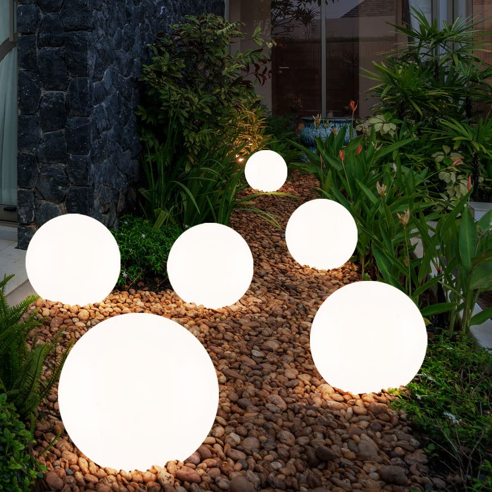 Solarleuchte Kugel Garten Kugelleuchte Solar LED Gartendeko Solarkugel für Außen 20 cm, Leuchtdauer ca. 6-8 Stunden, H 62 cm, 8er Set