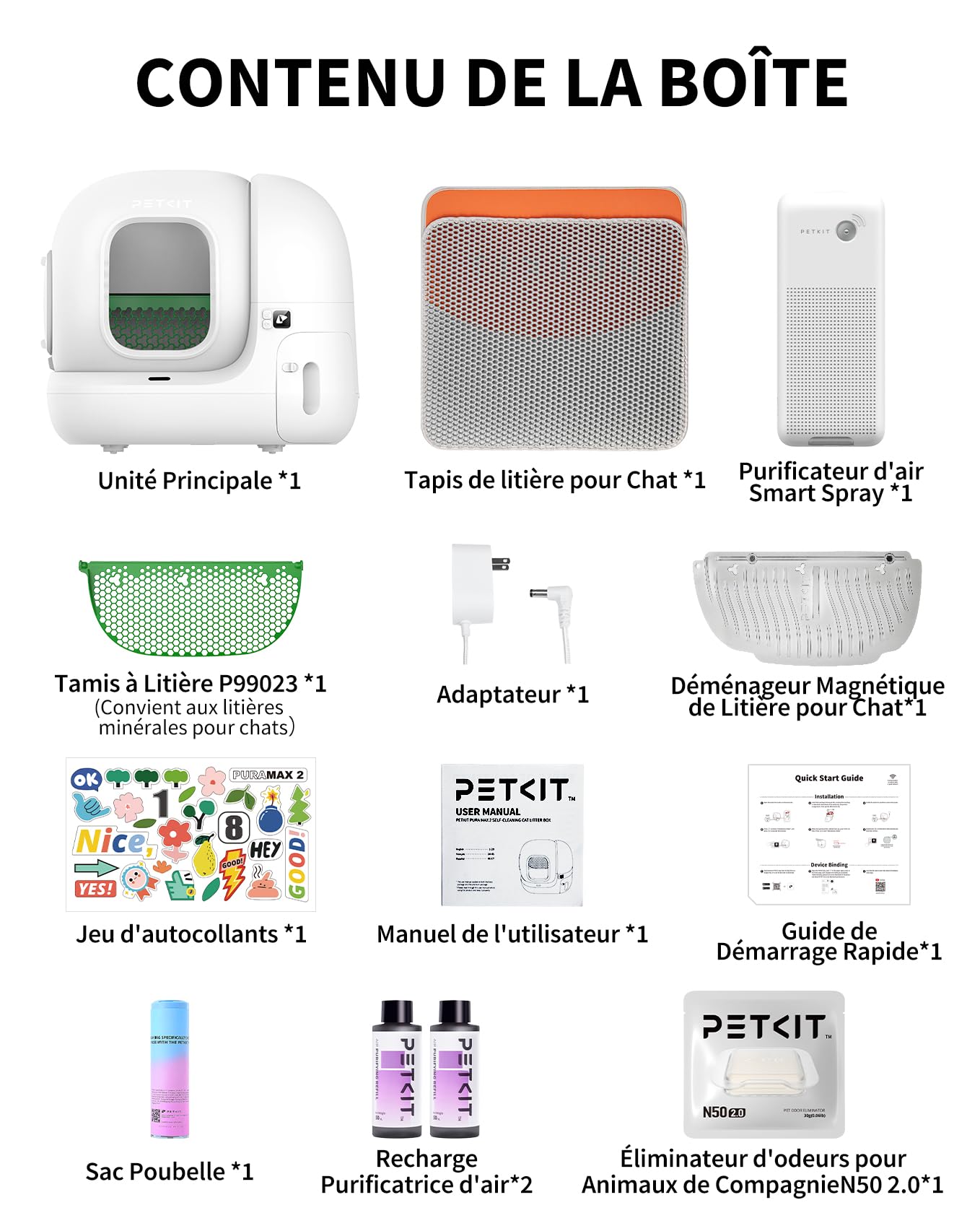 PETKIT Pura Max 2 Litiere Chat Autonettoyante, Bac à Litter Automatic Amélioré, Anti-fuites/Pincement/Odeur, xSecure, Contrôle APP, Capacité 76L pour Plusieurs Chats