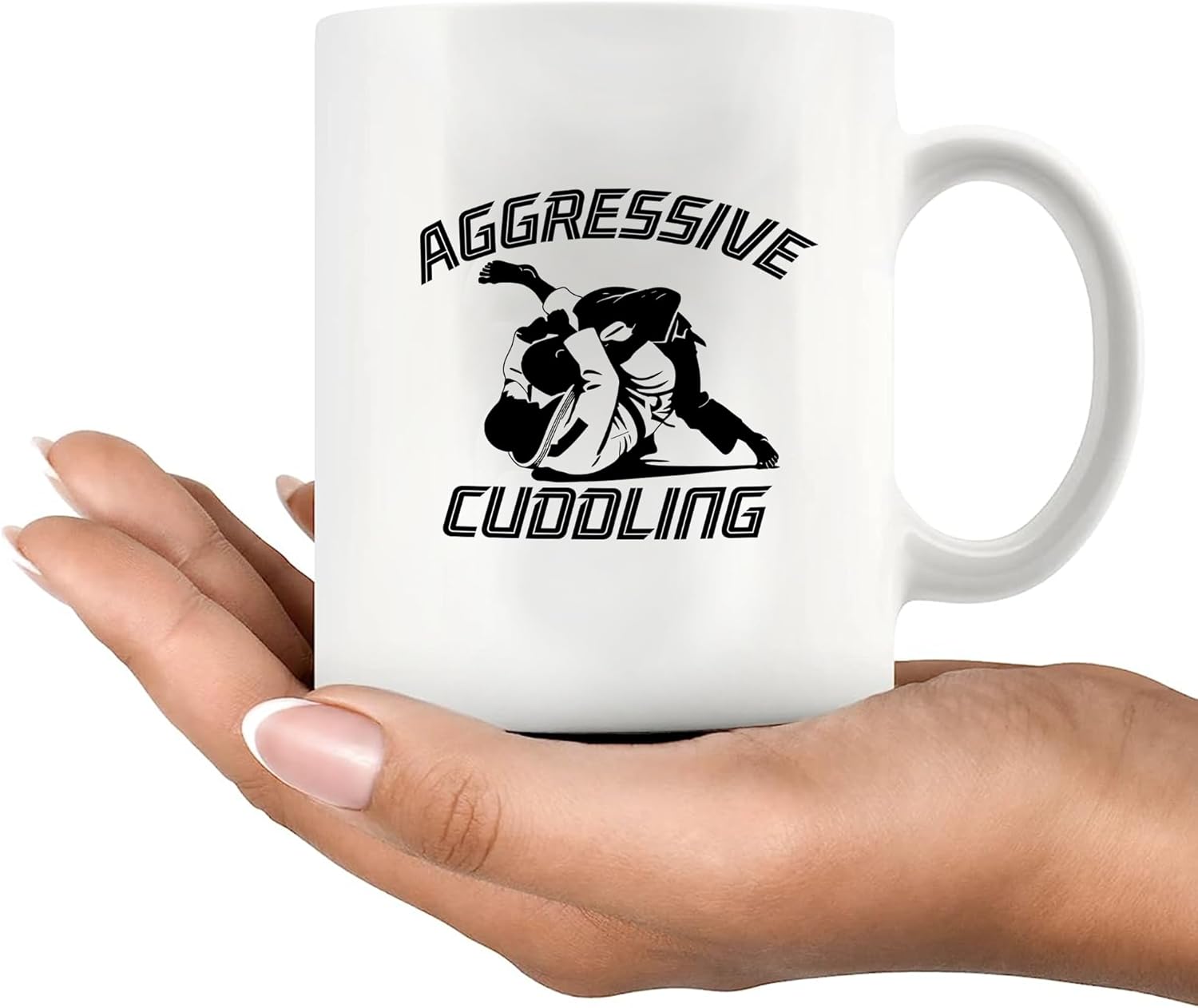 Panvola Jiu Jitsu Aggressive Cuddling Funny Jiu Jitsu Gifts Jiujitsu Coach Player Funny Sarcastic Novelty Drinkware Ceramic Mug 11 oz - Image 8