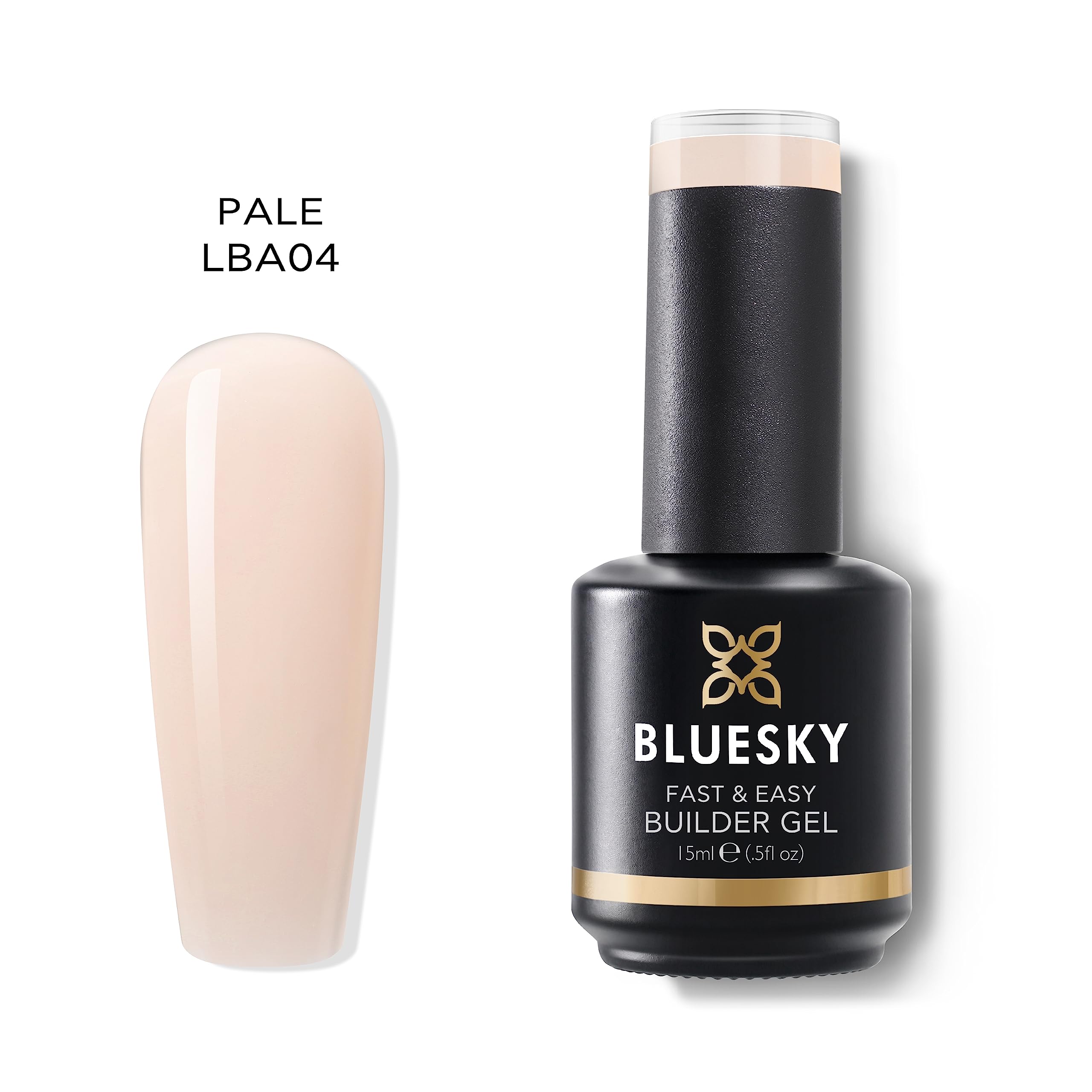 BLUESKY Fast & Easy Builder Gel, łatwe i oszczędzające czas przedłużenie paznokci, długa trwałość do 3 tygodni (LBA04 Pale 15 ml)