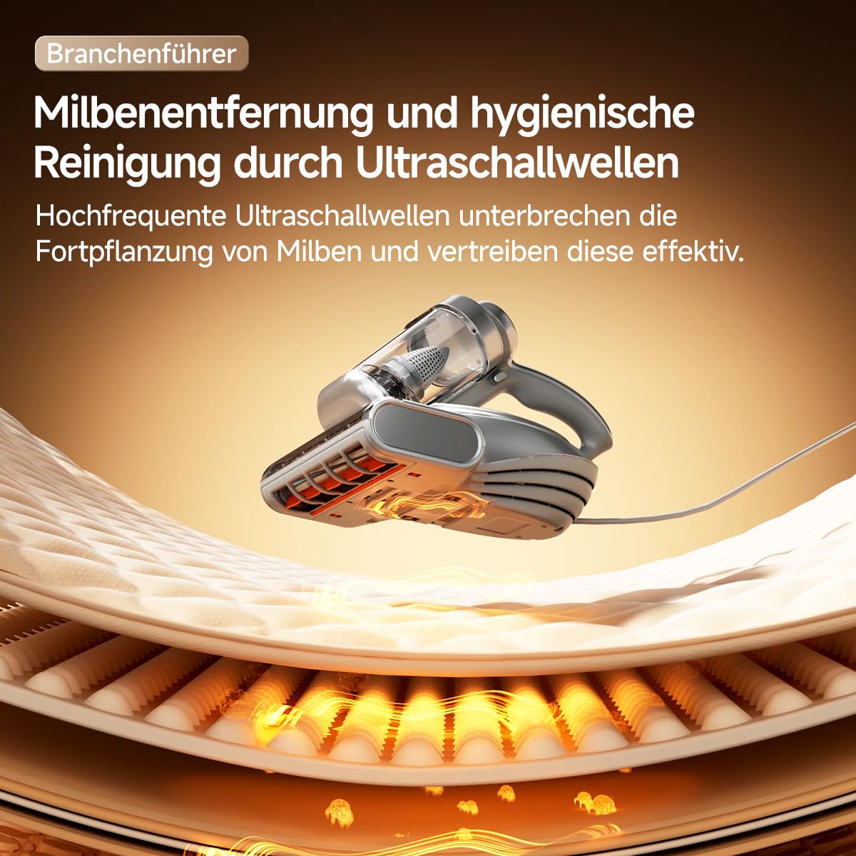 uwant M700 Milbensauger 18000Pa/60000BPM, Heißluft 65°C & UVC-Licht, Dual-Staubbehälter, Anti-Verheddern-Funktion, LED-MiteTrack Display, für Matratzen/Sofas/Kissen/Teppiche