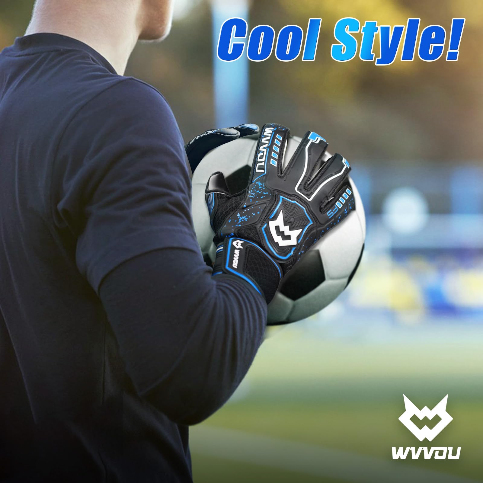 Gants de gardien de but de football pour adolescents et adultes, gants de gardien de but de niveau professionnel, gants de football haute performance avec protection du dos des doigts Pro-Tek, 4 + 3