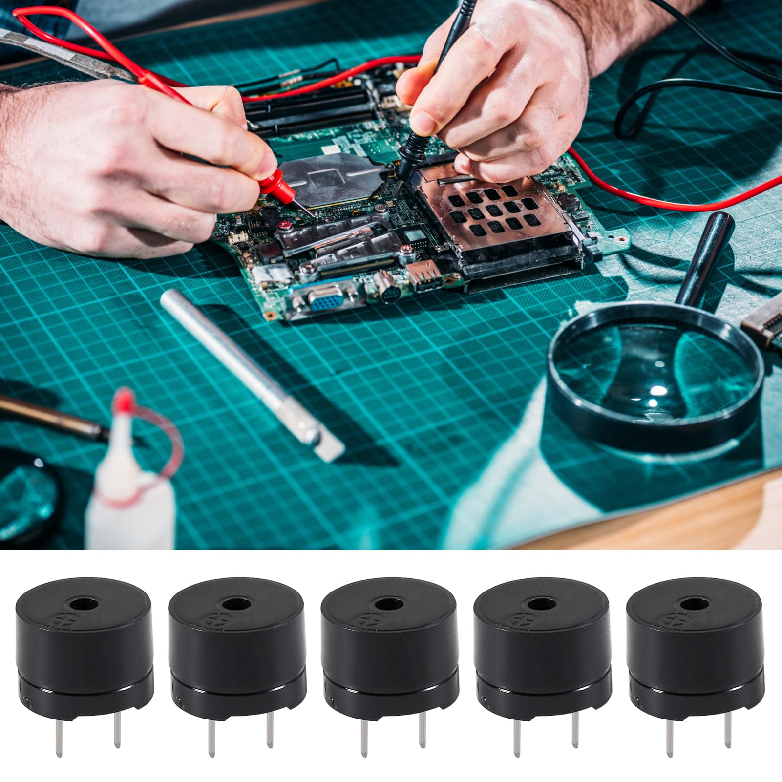 50 Pièces Buzzer Passif Électromagnétique 16 Ohm 2-12V - Buzzer AC 2KHz Pour Projets Électroniques Arduino DIY