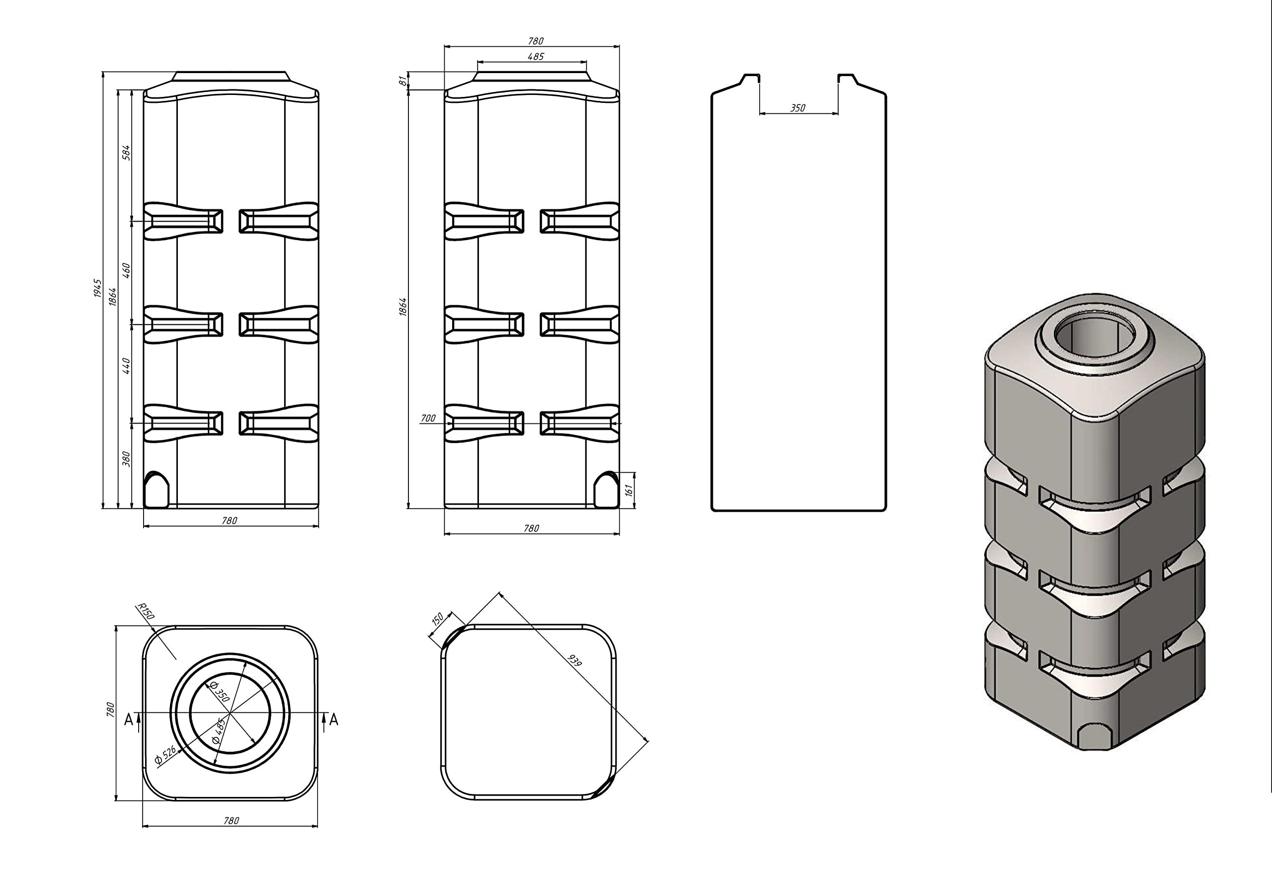 Varile Depósito de Agua Potable Vertical de 1000 L, Rectangular, Azul, sin BPA, Rosca de latón integrada de 3/4", Apto para Alimentos