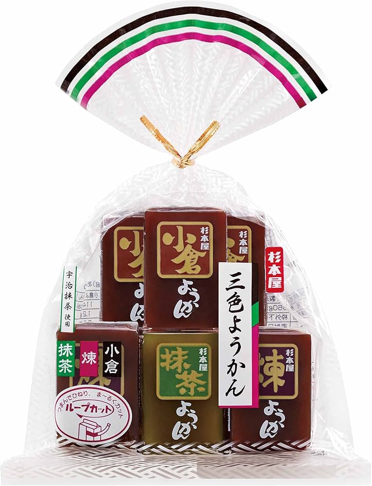 Amazon.co.jp: 杉本屋製菓 三色ようかん 40g×9 : 食品・飲料・お酒