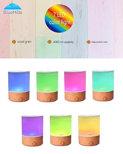 Miniatura 9 de BlueHills Juego de dos difusores de aceites esenciales grandes de 84.5fl oz y 135.3fl oz XL, combo humidificador para habitación grande con cubierta