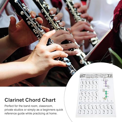 Miniatura 3 de Carta de dedos para clarinete, gráfico de dedos para clarinete, póster para principiantes, gráfico de entrenamiento de acordes con dedos, póster de