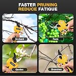 Electric Pruning Shears, Cordless Pruner Shears 2.0 Inch, 3-Speed Adjustment, with LCD Display, 2 * 2Ah Battery and Charger, Cordless Garden Shears for Tree Trimming Branch Cutter