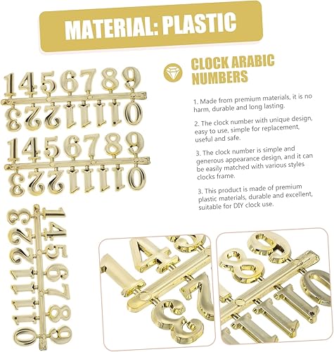 Miniatura 4 de KONTONTY 5 juegos de reloj de placa de números reloj de pared digital reloj digital número romano reloj de pared números de cuarzo reloj decorativo