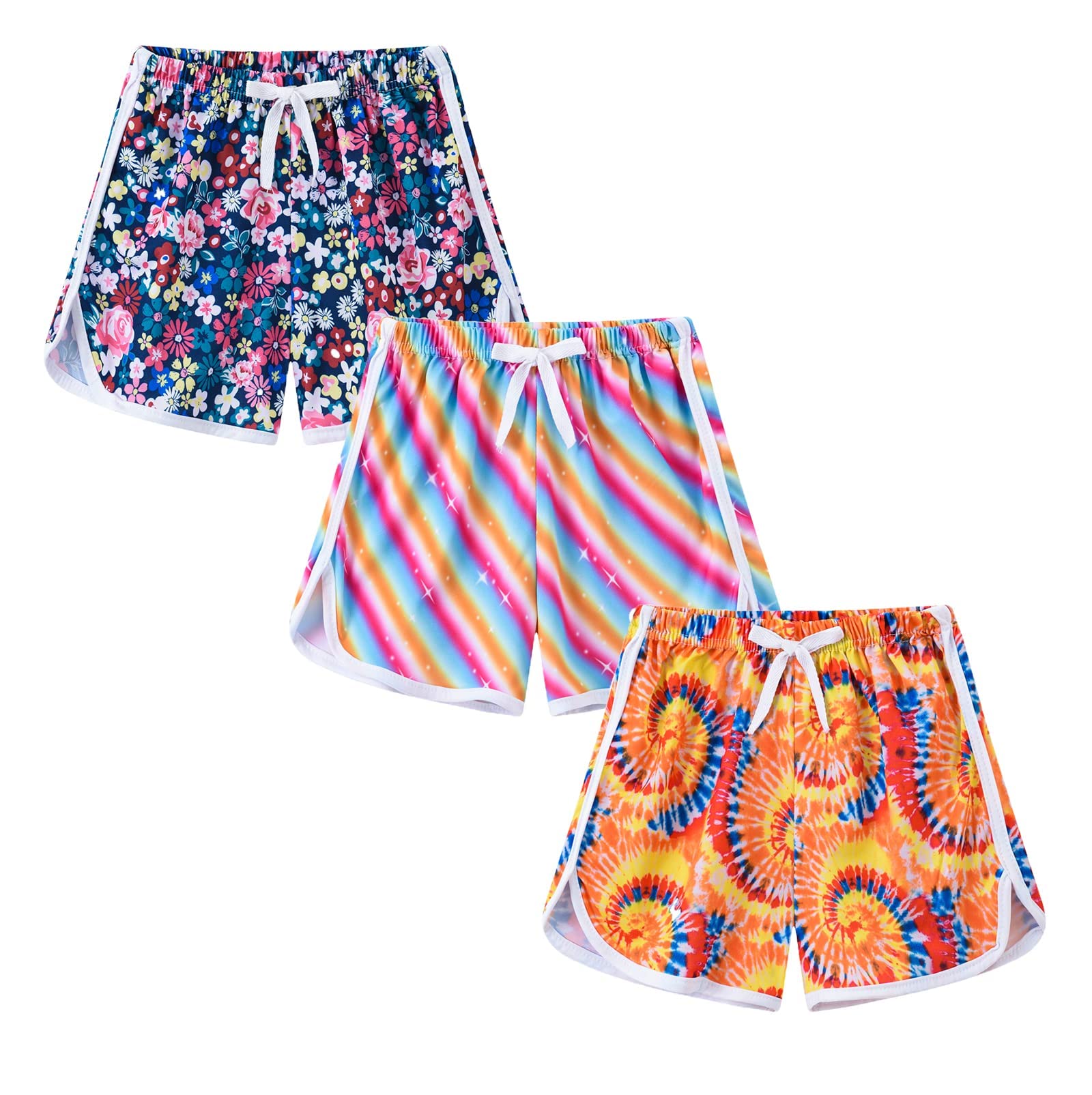 CRAZY GOTEND Baby Kids Mesh Sports Shorts Prints Summer Casual Running Athletic Beach Shorts 3 Pack