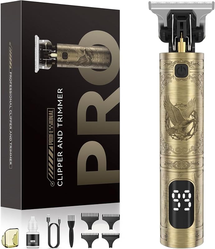 Recortadora de barba Solati para hombres, Cortapelos vintage de metal, actualización de próxima generación | Tamaño de viaje, motor silencioso, proceso de trefilado de alambre metálico, carga USB-C, tiempo de funcionamiento de 180 minutos, afeitadora y maquinilla de afeitar eléctrica inalámbrica