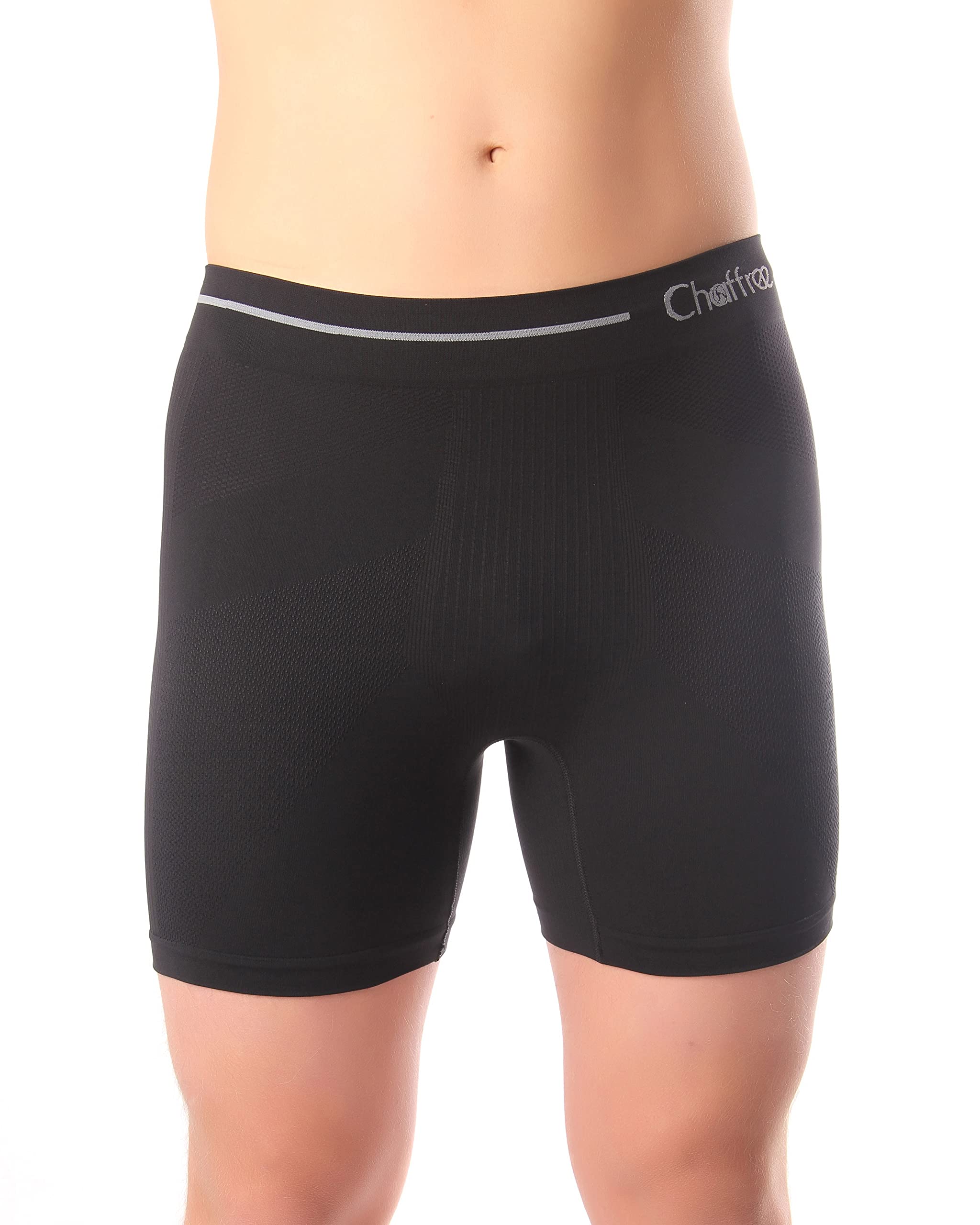 Premium Quality Mens Boxer Shorts, Sweat and Chafing Control, Seamless, High Waist Trunks, Ultra Comfortable Briefs Underwear Coolmax Fiber, Black, SM Short Leg, 1Pack