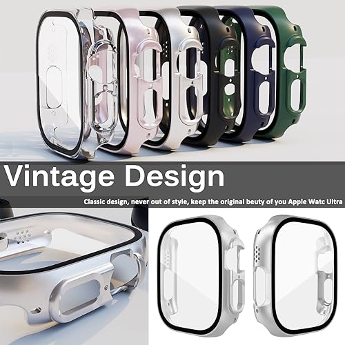 Miniatura 7 de Miimall Funda compatible con Apple Watch Ultra de 1.929 in con protector de pantalla de policarbonato duro de protección completa antiarañazos a