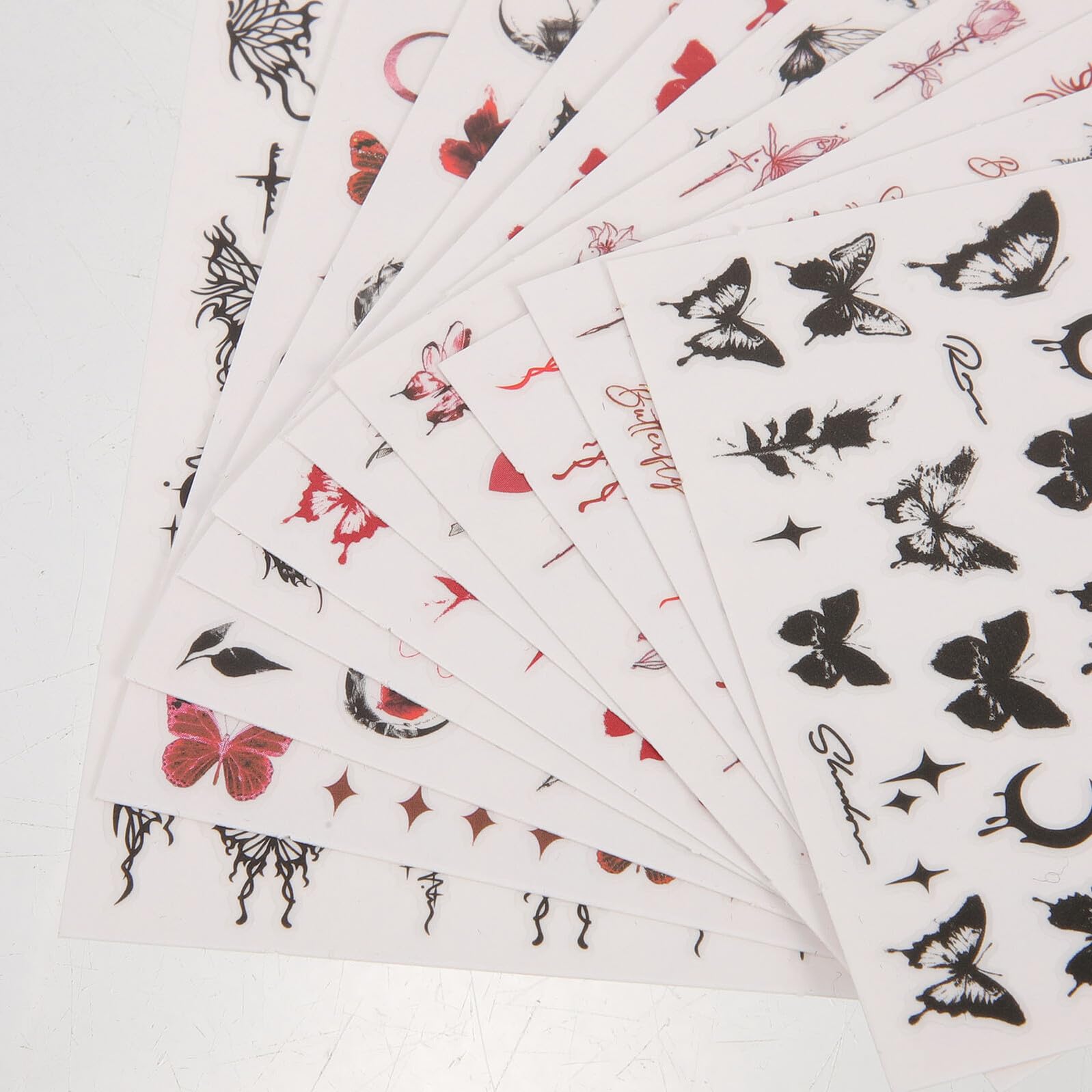 VICASKY 5 Set Adesivo A Farfalla Scuro Etichetta Giglio Guidato Arte Unghie Dei Piedi Uv Decalcomanie Decorative Per Unghie Adesivi Per Chiodi Adesivi Adesivi Per Unghie 12 Fogli*5