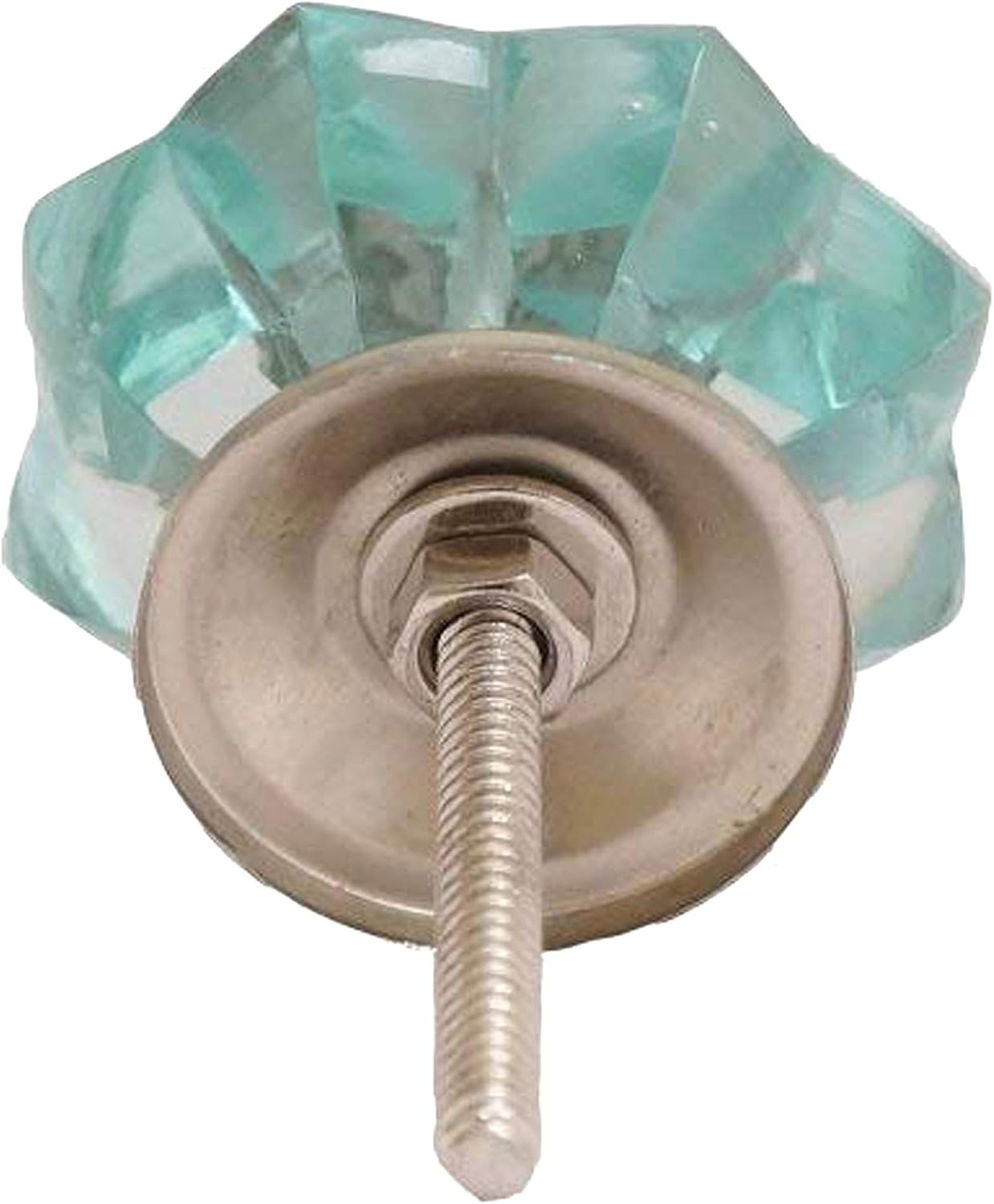 Perilla Home Set of 6 Crystal Knobs for Cabinet & Drawers Decorative Melon Glass Knobs for Home Kitchen Cabinet Hardware Cupboard Glass Door Dresser Wardrobe and Drawer Pulls (Turquoise, Big)